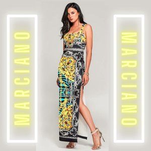 Elegant 😍 Marciano Maxi Scuba Dress w/ Versace print (size small)